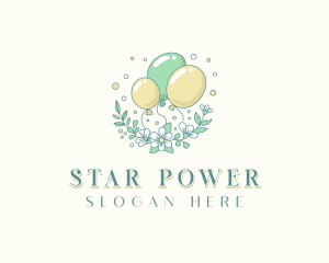 Flower Balloons Celebration logo design