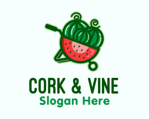 Watermelon Fruit Cart  logo design