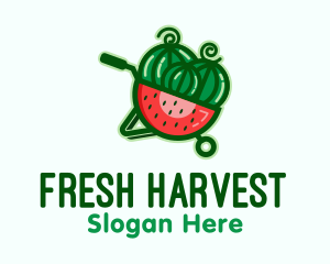 Watermelon Fruit Cart  logo design
