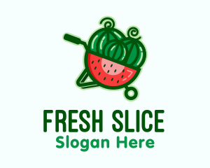 Watermelon Fruit Cart  logo design