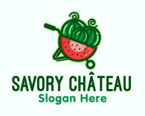 Watermelon Fruit Cart  logo design