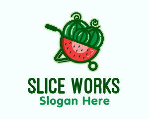 Watermelon Fruit Cart  logo design