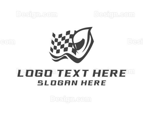 Racing Flag Helmet Motocross Logo