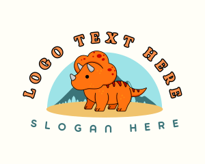 Cute Dinosaur Triceratops logo