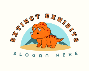Cute Dinosaur Triceratops logo