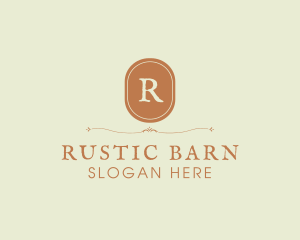 Rustic Retro Oval Boutique logo design