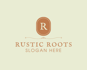 Rustic Retro Oval Boutique logo design