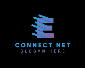 Cyber Digital Network Letter E logo