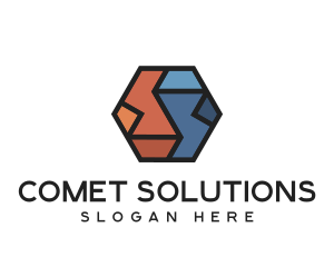 Geometric Hexagon Puzzle  logo design