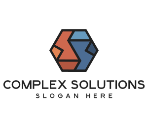 Geometric Hexagon Puzzle  logo design