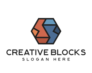 Geometric Hexagon Puzzle  logo design