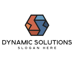 Geometric Hexagon Puzzle  logo design