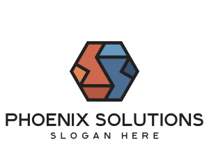 Geometric Hexagon Puzzle  logo design