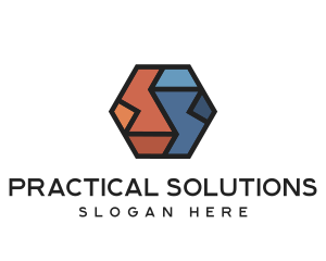 Geometric Hexagon Puzzle  logo design