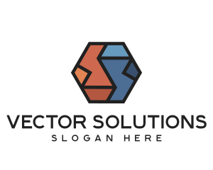 Geometric Hexagon Puzzle  logo design