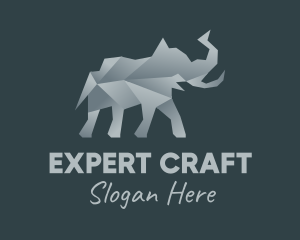 Origami Elephant Craft logo design