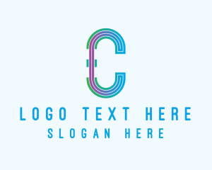 Modern Tech Lines Letter C logo