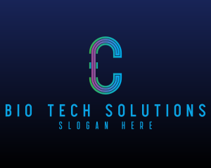 Modern Tech Lines Letter C logo design