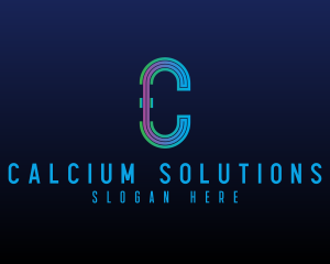 Modern Tech Lines Letter C logo design