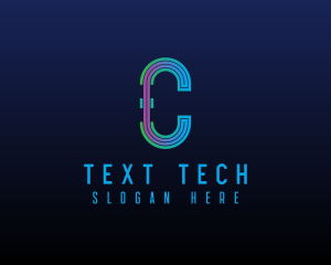 Modern Tech Lines Letter C logo design