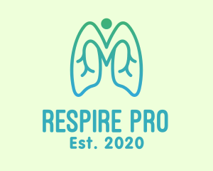 Gradient Respiratory Lungs logo design