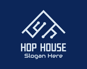 Blue Electrical House logo design