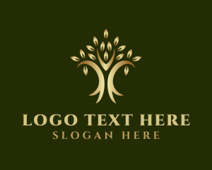 Golden Natural Tree logo