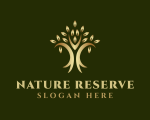 Golden Natural Tree logo design