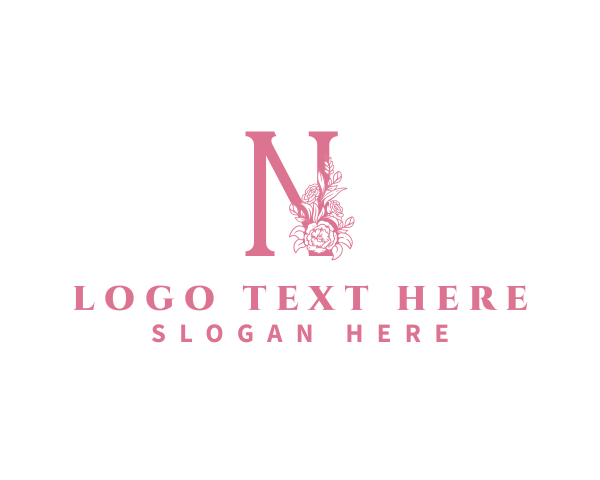 Florist Floral Flower Letter N logo