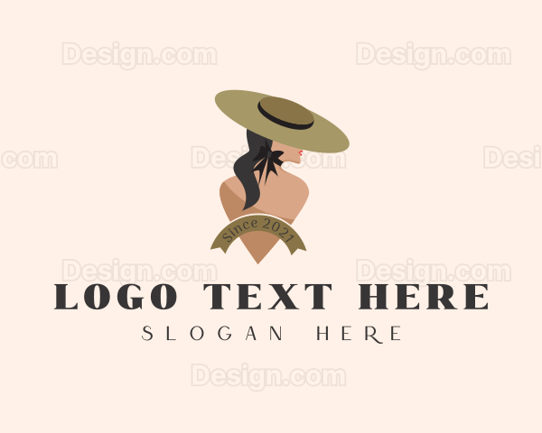 Beach Fashionista Woman Logo