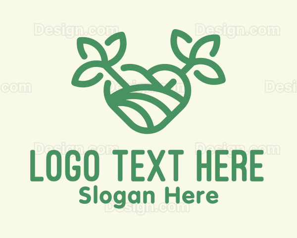 Green Organic Heart Logo