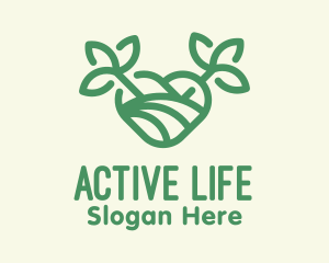 Green Organic Heart logo