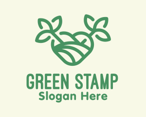 Green Organic Heart logo design