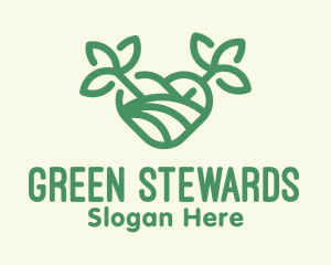 Green Organic Heart logo design