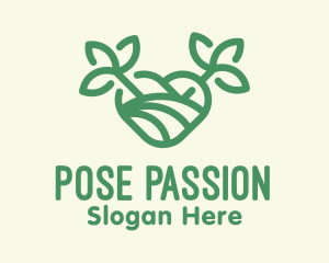 Green Organic Heart logo design