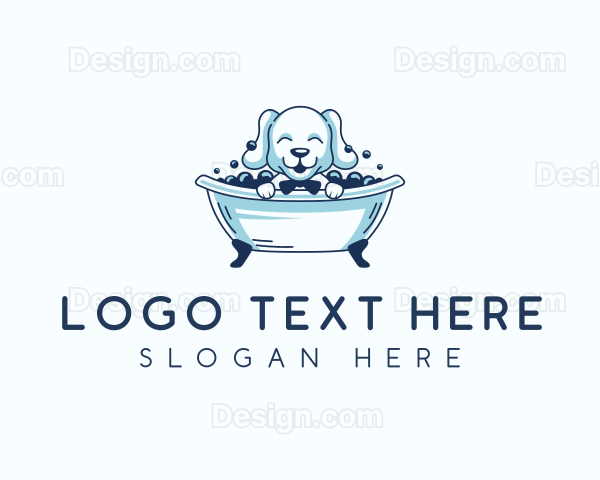 Bathtub Dog Grooming Logo