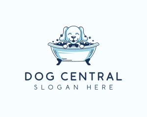 Bathtub Dog Grooming logo design