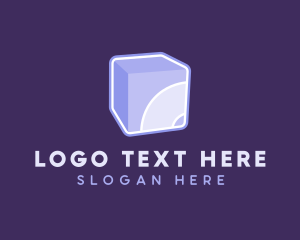 3D Purple Cube Technology logo design