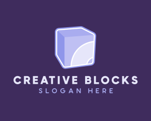 3D Purple Cube Technology logo design