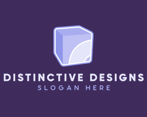 3D Purple Cube Technology logo design