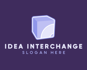 3D Purple Cube Technology logo design