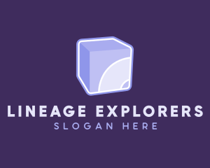 3D Purple Cube Technology logo design