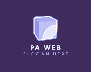 3D Purple Cube Technology logo design