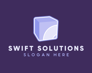 3D Purple Cube Technology logo design