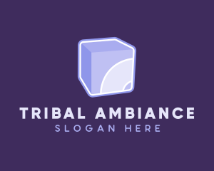 3D Purple Cube Technology logo design