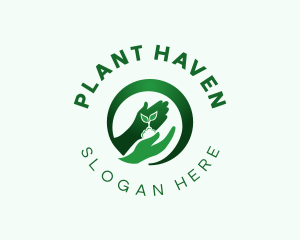 Hand Garden Plant logo design