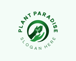 Hand Garden Plant logo design