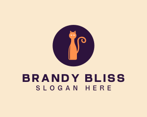 Wine Bottle Cat logo design