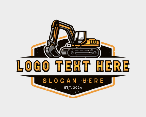 Excavator Industrial Construction Logo