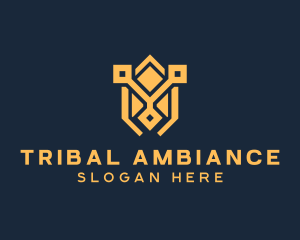 Digital Tribal Mask logo design